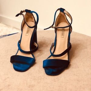 Royal blue block heels